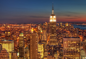 свет, сша, Города, дома, ночь, небо, америка, небоскребы