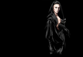 Black magic, ведьма, чёрная кошка, колдунья