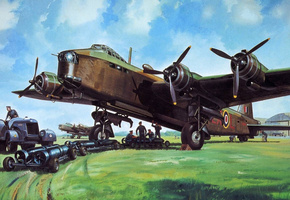 британский, бомбардировщик, Short stirling, четырёхмоторный