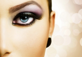 половина, Лицо, тени, ресницы, глаз, макияж, зрачок