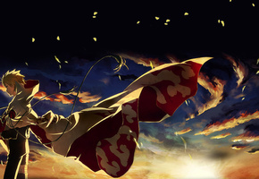 тучи, Naruto, ниндзя, hokage, листья, хокаге, наруто, закат