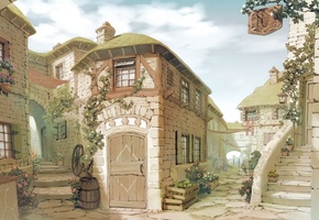 улочки, дома, Рисунок