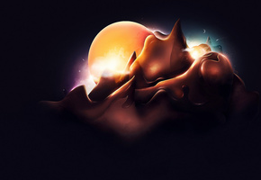 свет, месяц, Desktopgraphy, круг, ореол, линии