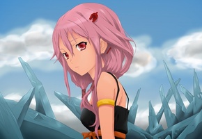 Аниме, девушка, inori yuzuriha, взгляд, guilty crown, платье