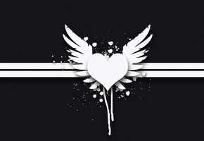 узоры, сердце, крылья, Абстракция, полосы, точки, стиль