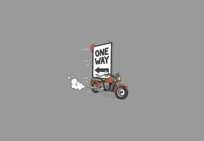 байк, дым, мотоцикл, один путь, минимализм, Мото