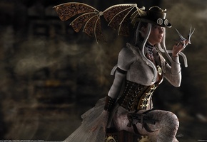 девушка, наряд, steampunk, Queen steampunk, когти, стимпанк