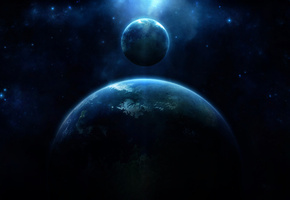 звезды, спутник, Планета, свет