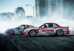 спорт, дрифт, автомобили, Drift, nissan, дым, ниссан