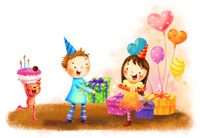 День рождения, торт, подарки