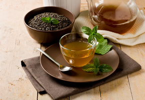 заварник, чай, Чашка, мята