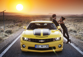 Chevrolet, camaro, девушка, шевроле, камаро, парень, 2012
