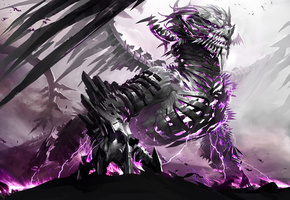 фэнтези, скелет, дракон-скелет, монстр, dragon, Дракон