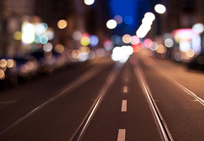 улица, город, Боке, блики, постройки, размытость