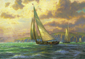 New horizons, томас кинкейд, painting, живопись, thomas kinkade