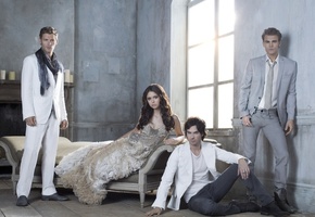 ian somerhalder, the vampire diaries, nina dobrev, paul wesley, Дневники вампира