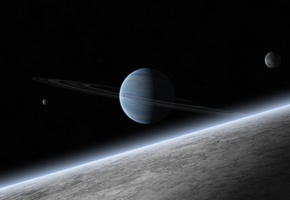 атмосфера, кольца, газовый гигант, Планета, спутники