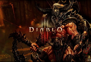 варвар, оружие, логотип, Diablo iii