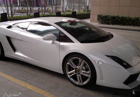 Ламборгини, Белый, Китай, Скорость, Машина, Дорого