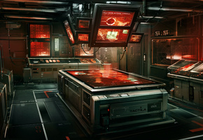 компьютеры, оборудование, gryphart, 3, помещение, deus ex, Арт