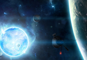 межпланетная станция, планеты, Звезда, звезды