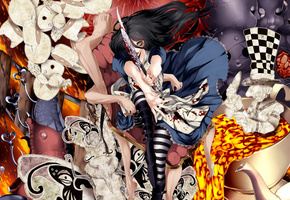 гусеница, алиса, wonderland, Alice, нож, madness returns, шляпник