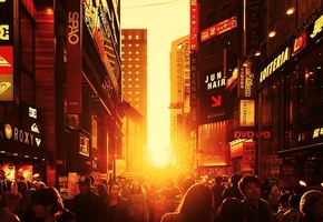 улица, япония, китай, люди, Город