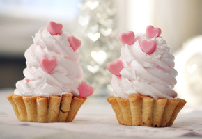 сердечко, крем, пирожное, сердце, Десерт