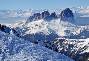 панорама, горы, пейзаж, снег, склон, winter scenery, Snow mountains