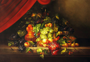 рисунок, Натюрморт, фрукты, dijitalart, картина