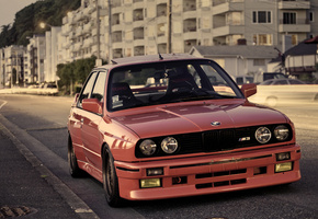 бмв, Bmw, красная, m3, e30, улица, red