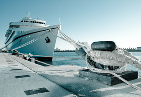 канат, небо, трос, Корабль, причал