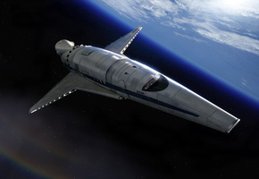 корабль, космический, звезды, планета, Арт