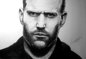 рисунок, Джейсон майкл стэйтем, мужик, актер, jason statham
