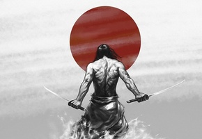 samurai, смелость, буси, japan, katana, мужество, sun, Самурай, воин