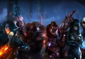 грюнт, касуми, тэйн, миранда, гаррус, Mass effect 3
