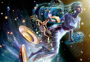 yutaka kagaya, starry tales, zodiac, stars, libra, Cg wallpapers, dike, goddess of justice, maiden