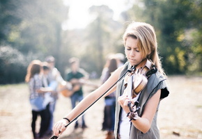 музыка, скрипка, Девушка