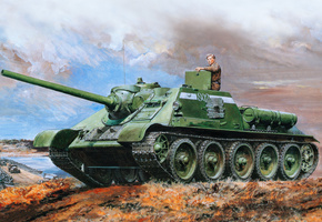 Рисунок, ркка, самоходная установка, су-85, ссср
