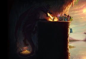 очередь, Дракон, сокровища, маги, толпа, магия, карьера