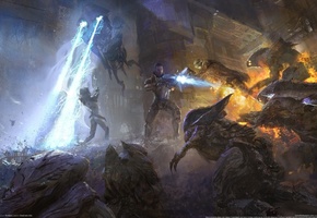 soldiers, солдаты, me 2, game wallpapers, Mass effect 2, шепард, бой, shepard