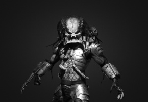 фантастика, predator, Хищник, черно-белый, злоба