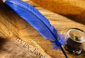 Перо, чернильница, письмо