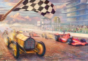 thomas kinkade, race, томас кинкейд, A century of racing, живопись, гонки