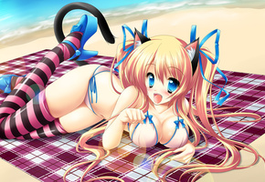 аниме, неко, девочка