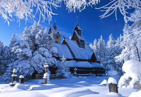 дом, снег, зима