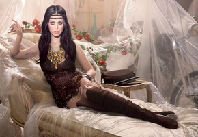 кетти, пэрри, диван, цветы, роза