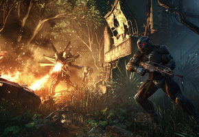 Crysis 3, взрыв, апокалипсис, город, нанокастюм, crytek