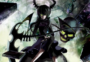 Аниме, black rock shooter, dead master, takanashi yomi