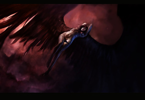 Девушка, ангел, крылья